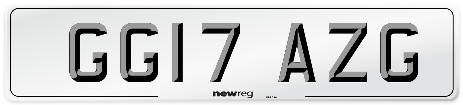 GG17 AZG Number Plate from New Reg